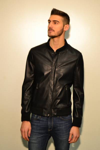 blouson cuir noir Giovanni homme