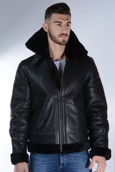 bombardier noir homme Schott